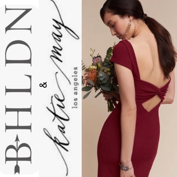 Katie May for BHLDN Anthropologie Madison Gown in Bordeaux